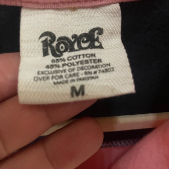 Pink preppy pullover hoodie zip up with navy anchor design girls size M 12/14 - Picture 6 of 6